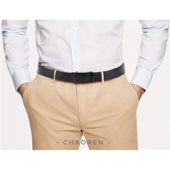 Mens Belt Leather Ratchet Belt - Customizable Fit, Effortless Style 35mm - Picture 2 of 7